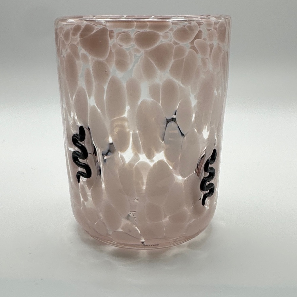 NWT Anthropologie Mystic Icon Snake Juice Glass Pink Black Halloween Gothic